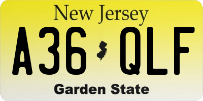 NJ license plate A36QLF
