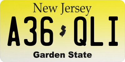 NJ license plate A36QLI