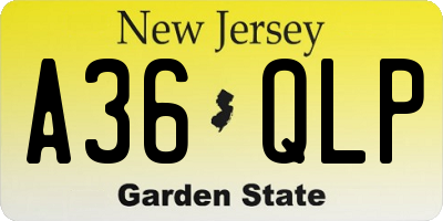NJ license plate A36QLP
