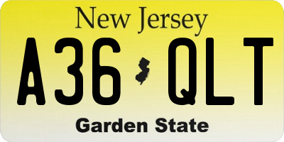 NJ license plate A36QLT