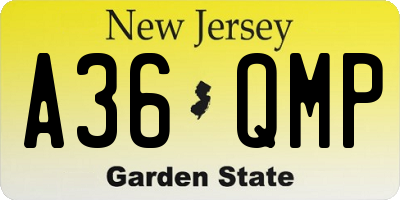 NJ license plate A36QMP
