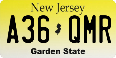 NJ license plate A36QMR