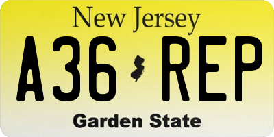 NJ license plate A36REP