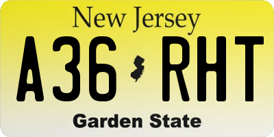 NJ license plate A36RHT