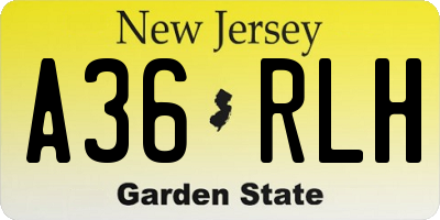 NJ license plate A36RLH