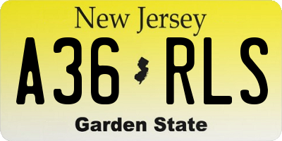 NJ license plate A36RLS
