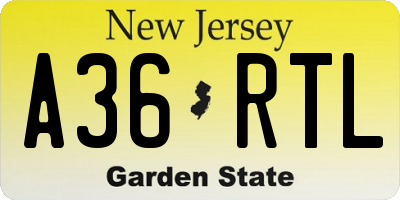 NJ license plate A36RTL