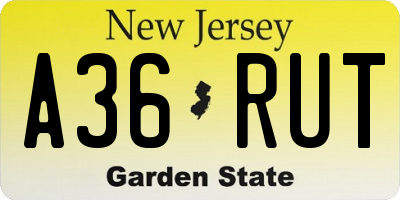 NJ license plate A36RUT