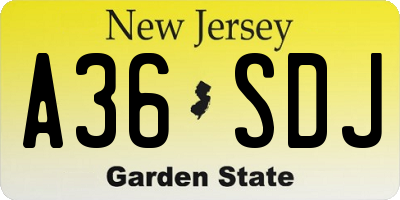 NJ license plate A36SDJ
