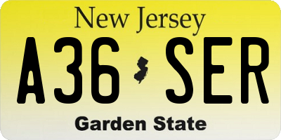 NJ license plate A36SER