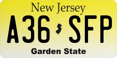 NJ license plate A36SFP