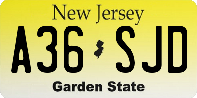 NJ license plate A36SJD