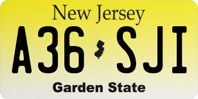 NJ license plate A36SJI