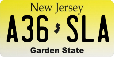 NJ license plate A36SLA