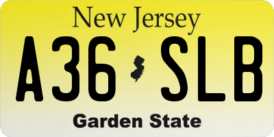 NJ license plate A36SLB
