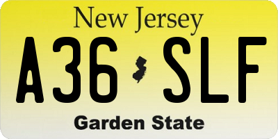 NJ license plate A36SLF