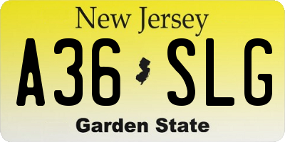 NJ license plate A36SLG