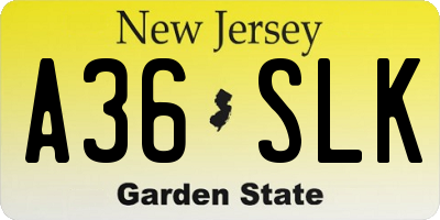NJ license plate A36SLK