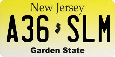 NJ license plate A36SLM