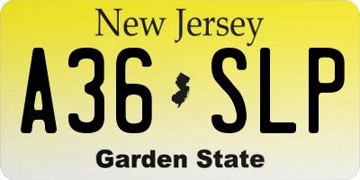 NJ license plate A36SLP