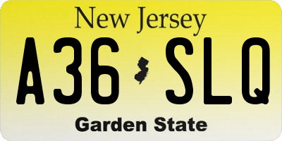 NJ license plate A36SLQ
