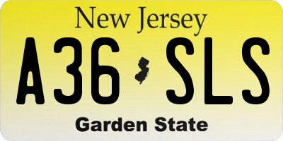 NJ license plate A36SLS