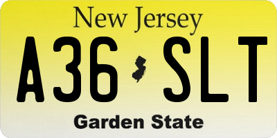 NJ license plate A36SLT