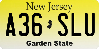 NJ license plate A36SLU
