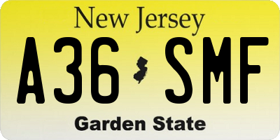 NJ license plate A36SMF