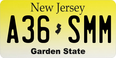 NJ license plate A36SMM