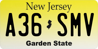 NJ license plate A36SMV
