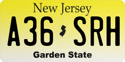 NJ license plate A36SRH