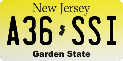 NJ license plate A36SSI