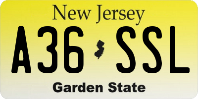 NJ license plate A36SSL