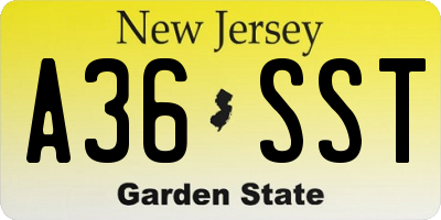 NJ license plate A36SST
