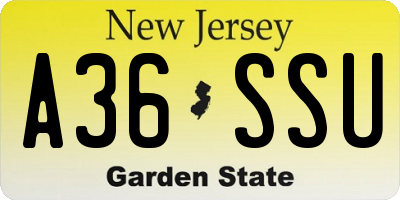 NJ license plate A36SSU