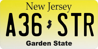 NJ license plate A36STR