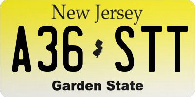 NJ license plate A36STT