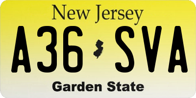 NJ license plate A36SVA