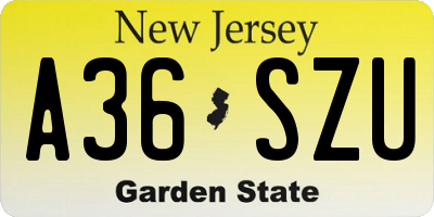 NJ license plate A36SZU