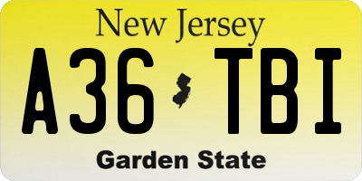 NJ license plate A36TBI