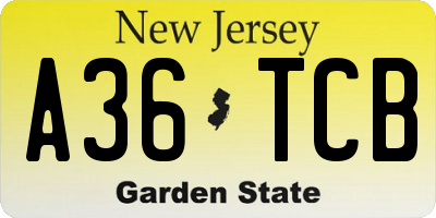 NJ license plate A36TCB