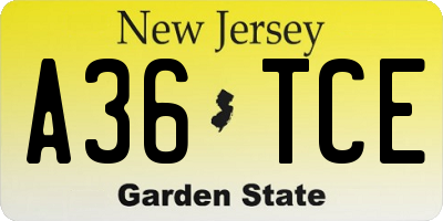 NJ license plate A36TCE