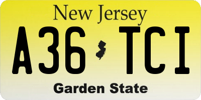NJ license plate A36TCI