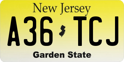 NJ license plate A36TCJ