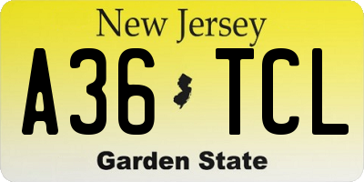NJ license plate A36TCL