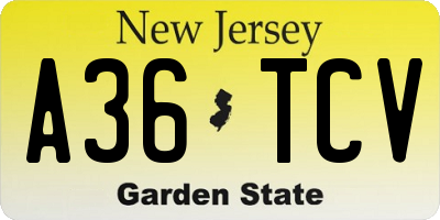 NJ license plate A36TCV