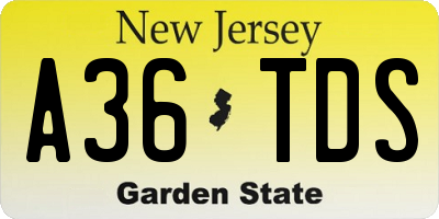 NJ license plate A36TDS