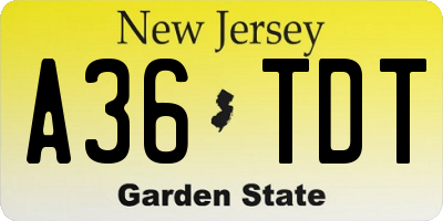 NJ license plate A36TDT