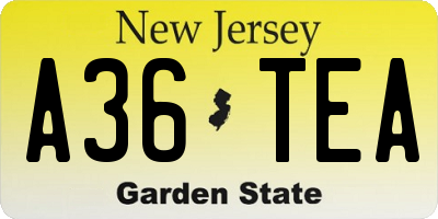 NJ license plate A36TEA